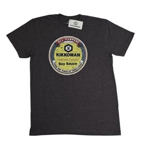 NWT Kikkoman Soy Sauce Men's Graphic T-Shirt Gray Size Large Distressed Print L